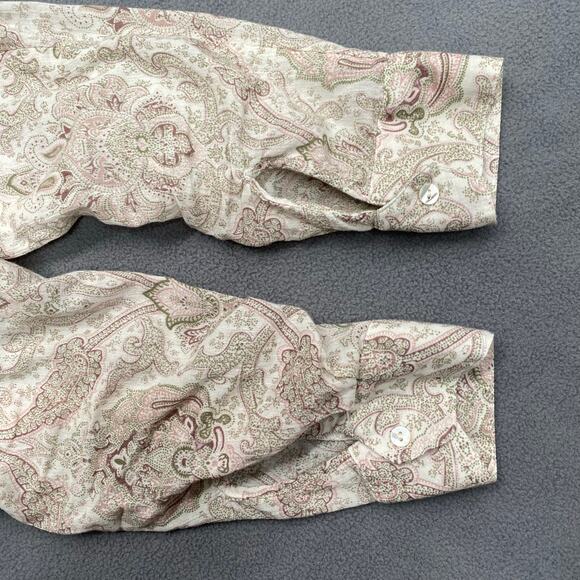 Carve Designs Organic Cotton Lightweight Sheer Long Sleeve Top M Paisley Boho - Picture 9 of 15